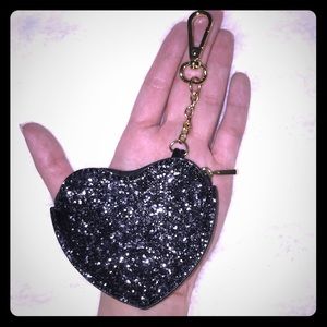 🖤✨Black sparkly coin purse keychain